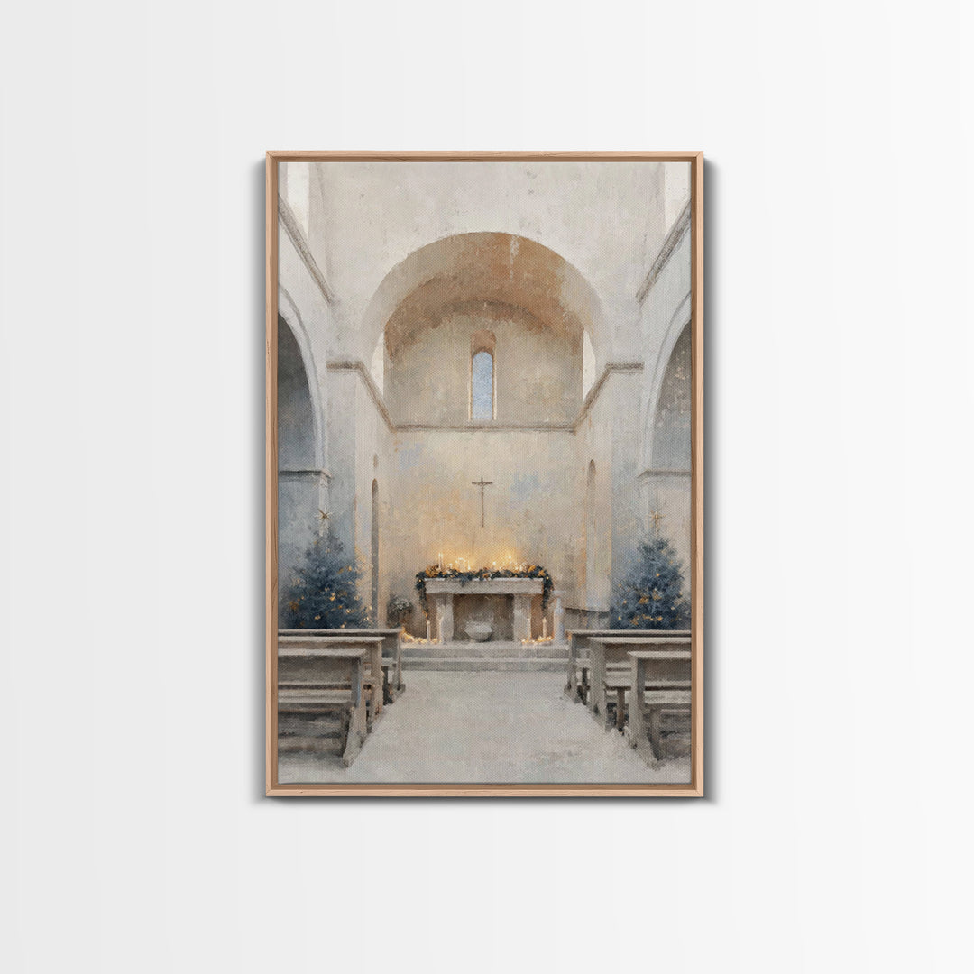 Evening Advent Light - Framed Canvas Print - Christian Wall Art - Christian Christmas Art - Christian Decor - Christian Art Canvas - Christ