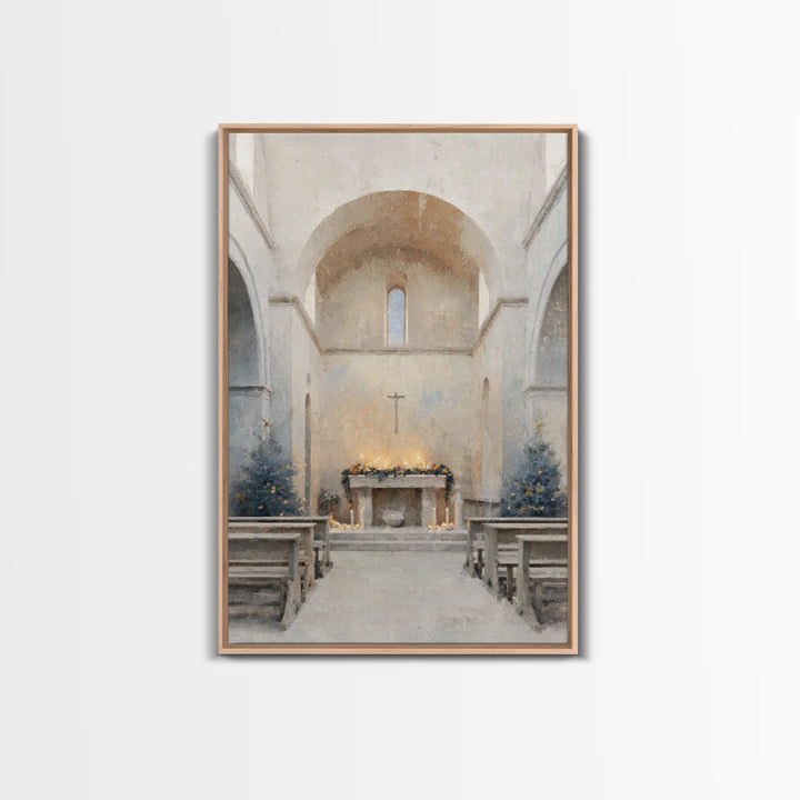 Evening Advent Light - Framed Canvas Print - Christian Wall Art - Christian Christmas Art - Christian Decor - Christian Art Canvas - Christ