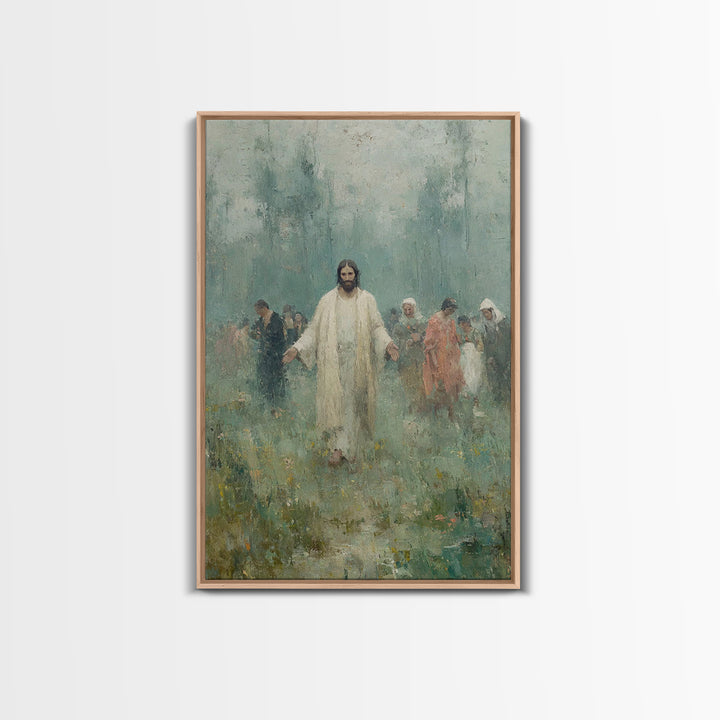 Among The People | Framed Canvas Print | Jesus Art Canvas | Christian Art | Christian Painting | Christian Gift Ideas | Christian Wall Art
