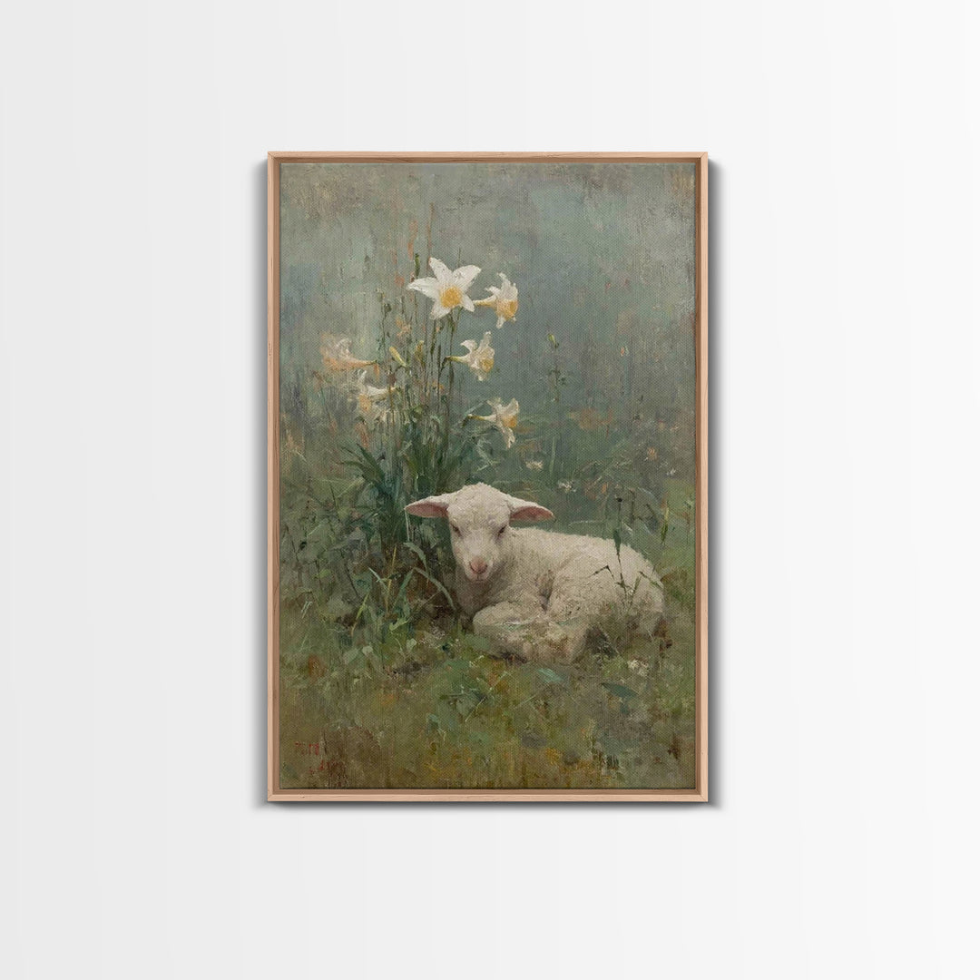 Lily Rest – Framed Canvas Print – Christian Wall Art – Christian Gift – Vintage Christian Art – Christian Art Canvas – Subtle Christian Art