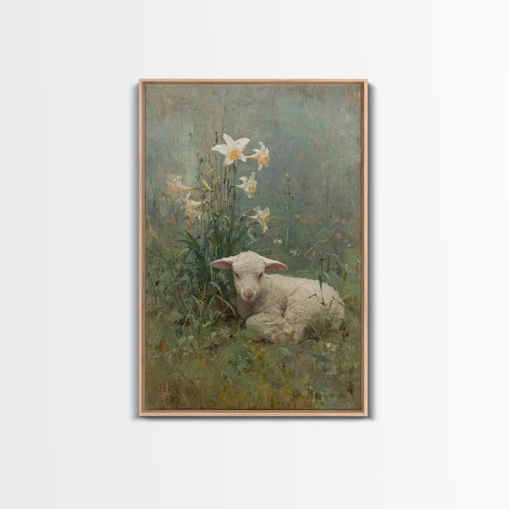 Lily Rest – Framed Canvas Print – Christian Wall Art – Christian Gift – Vintage Christian Art – Christian Art Canvas – Subtle Christian Art