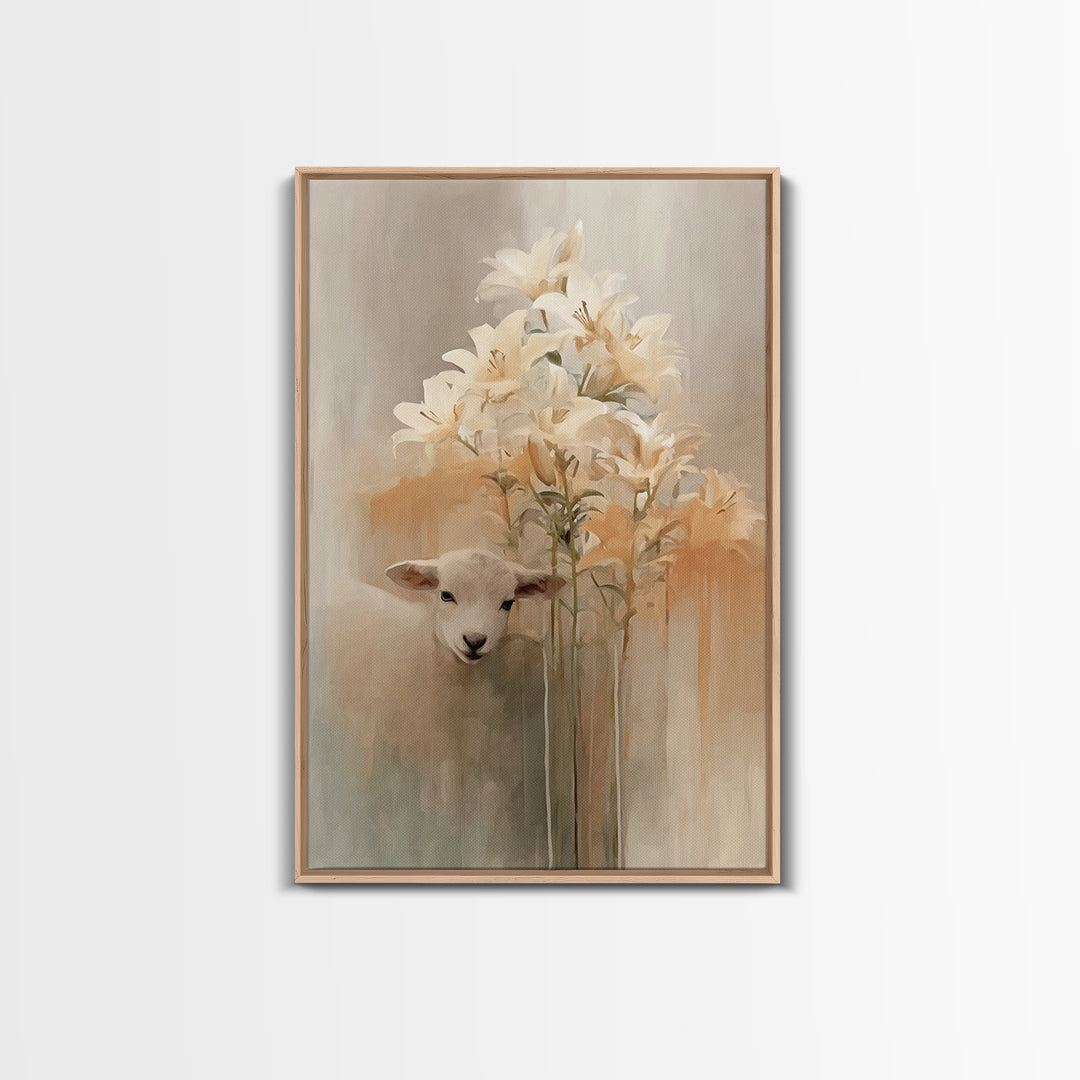 Gentle Bloom – Framed Canvas Print – Christian Wall Art – Christian Art Print – Minimalist Christian Art – Christian Decor – Christian Gift