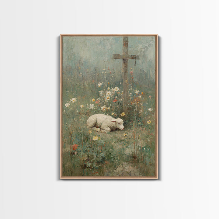 Sacred Meadow – Framed Canvas Print – Christian Wall Art – Vintage Christian Art – Christian Art Canvas – Christian Painting – Christian Gi