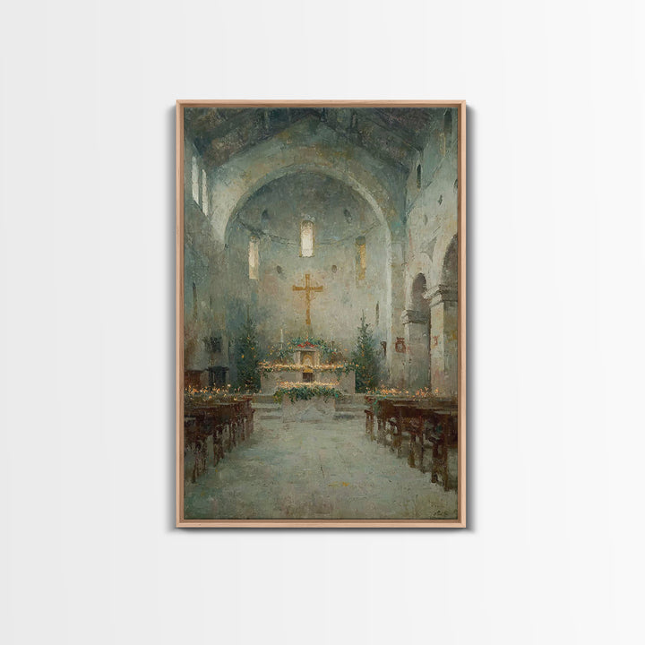 Holy Ember Light – Framed Canvas Print – Christian Art Canvas – Christmas Art – Christian Wall Art – Moody Christmas Art – Christian Decora