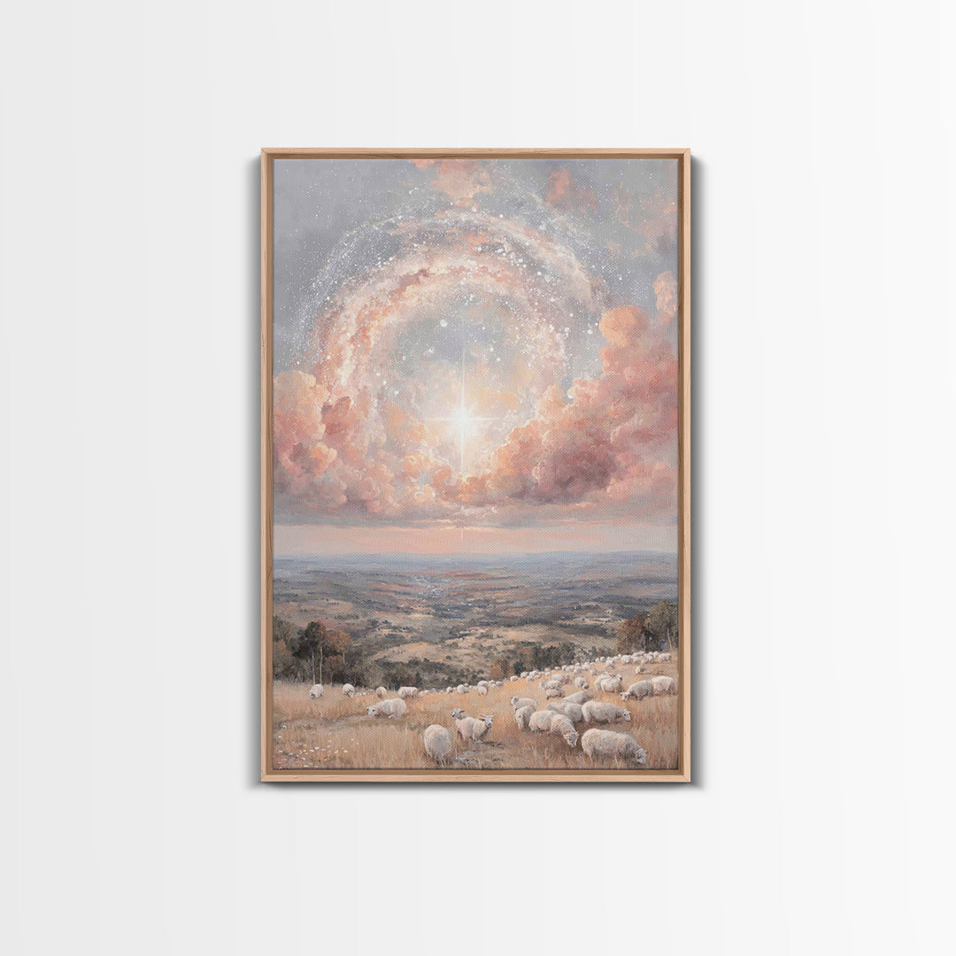 Glory In The Heights | Framed Canvas Print | Christian Wall Art | Christian Art Canvas | Christmas Art | Unique Christian Art