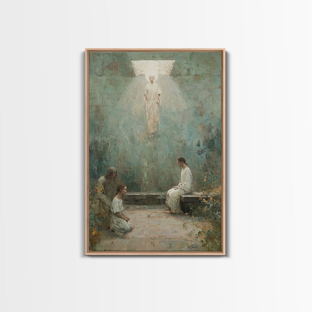 Heavenly Visitation – Framed Canvas Print – Christian Art Canvas – Christian Wall Art – Modern Christian Art – Christian Painting – Christi