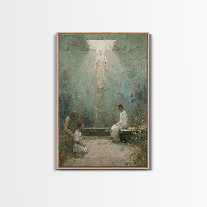 Heavenly Visitation – Framed Canvas Print – Christian Art Canvas – Christian Wall Art – Modern Christian Art – Christian Painting – Christi