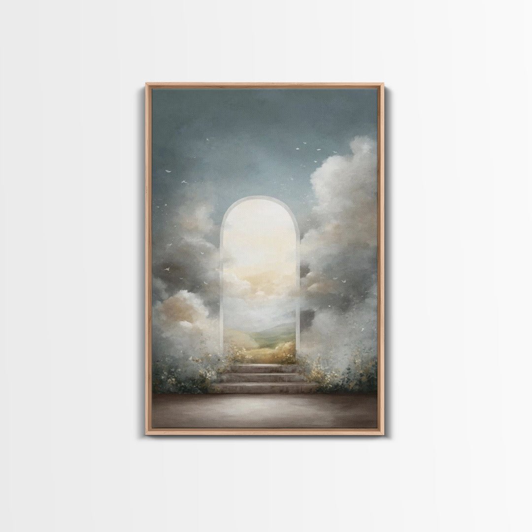 Blessed Meadow – Framed Canvas Print – Christian Wall Art – Christian Art Canvas – Pastoral Scenery – Modern Christian Painting – Christian