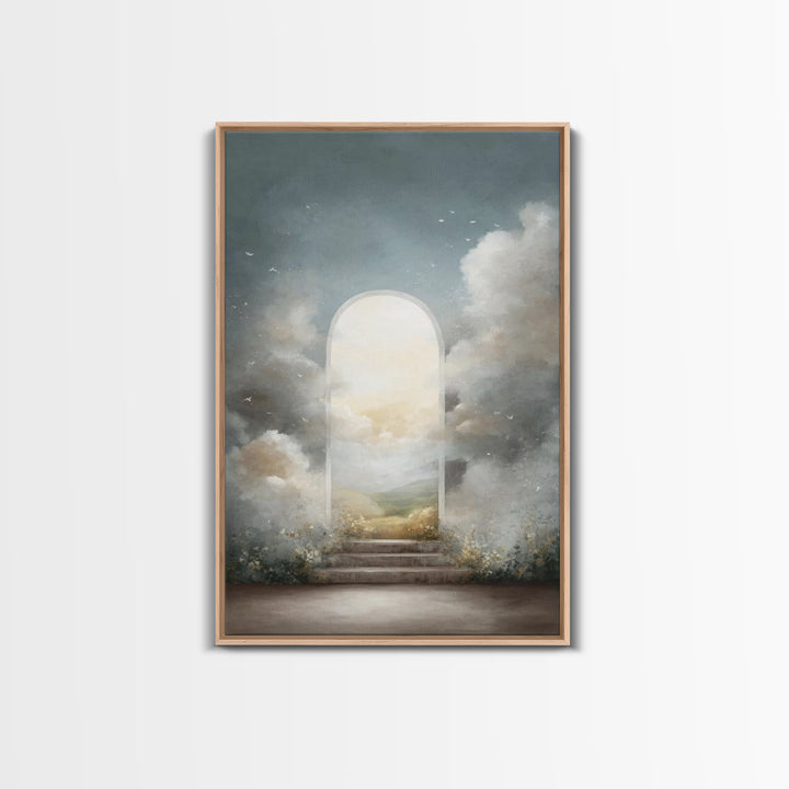 Blessed Meadow – Framed Canvas Print – Christian Wall Art – Christian Art Canvas – Pastoral Scenery – Modern Christian Painting – Christian
