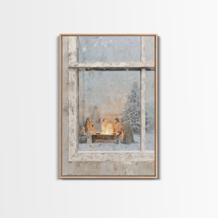 Holy Hearth – Framed Canvas Print – Christian Wall Art – Christian Art Canvas – Jesus Painting – Christmas Art – Christian Christmas Art