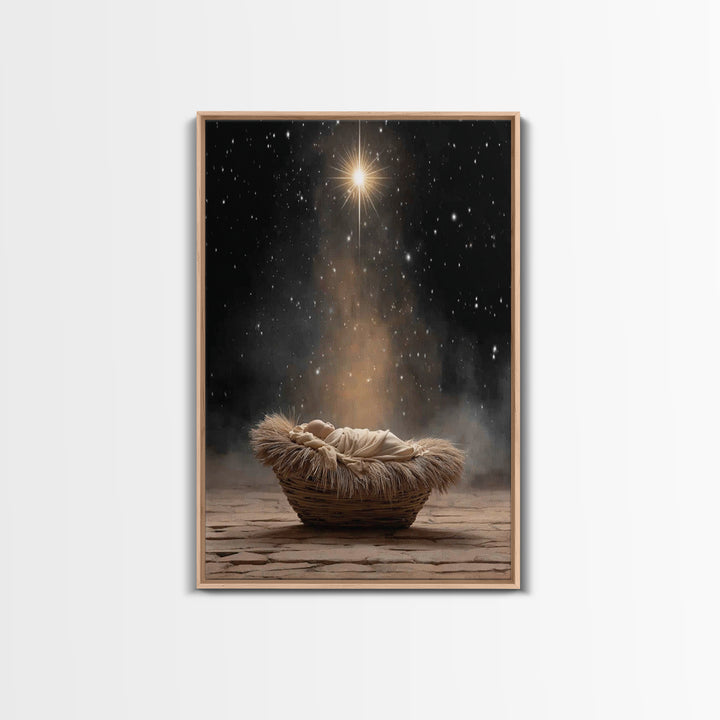 Star Of Hope – Framed Canvas Print – Christian Art Canvas – Jesus Painting – Christian Christmas Art – Christmas Wall Art