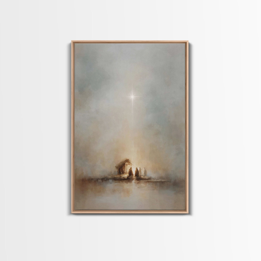 Bethlehem Star – Framed Canvas Print – Christmas Wall Art – Christian Art Canvas – Modern Christian Art – Jesus Christmas Art