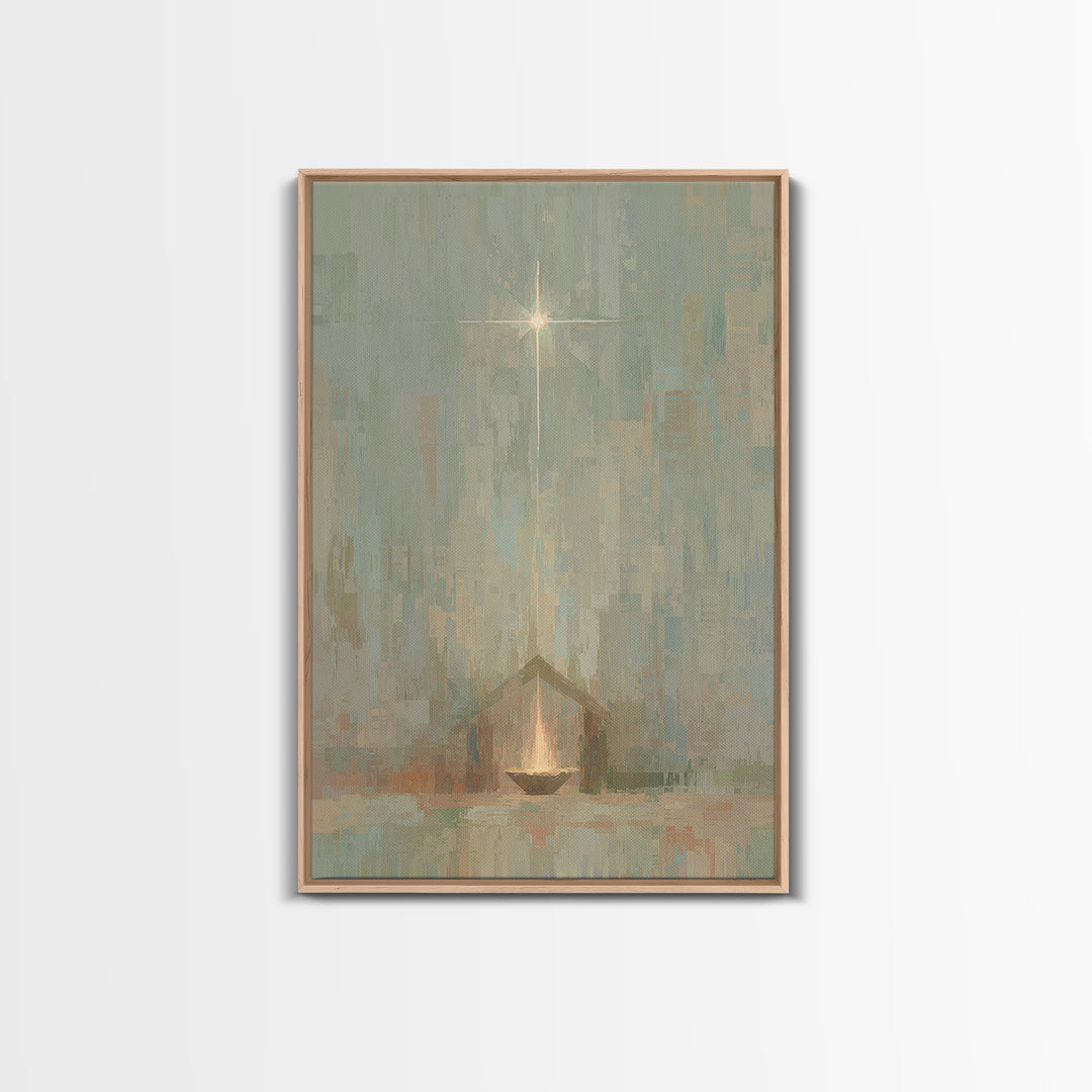 Infant Radiance – Framed Canvas Print – Christian Art Canvas – Christian Wall Art – Christian Christmas Art – Jesus Painting