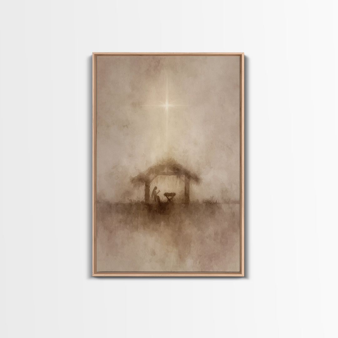Guiding Star – Framed Canvas Print – Christian Art Canvas – Christmas Wall Art – Christian Christmas Art – Subtle Christian Art