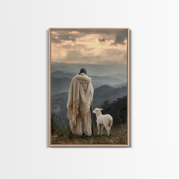 Hillside Reverence – Framed Canvas Print – Christian Wall Art – Christian Art Canvas – Jesus Painting – Moody Christian Art