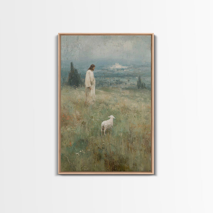 Valley of Stillness – Framed Canvas Print – Christian Wall Art – Christian Art Print – Jesus Painting – Vintage Christian Art