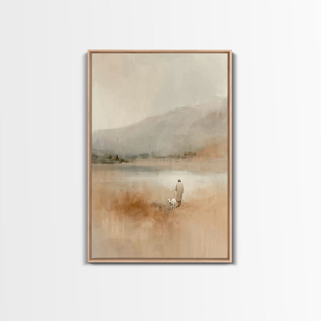 Lakeside Mercy – Framed Canvas Print – Christian Art Canvas – Christian Wall Art – Modern Christian Art – Christian Decor