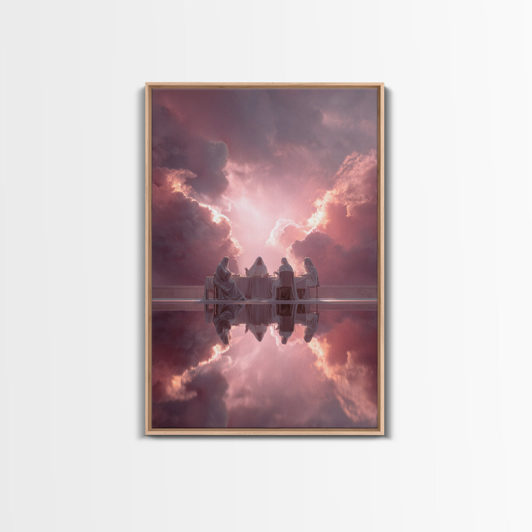 Heavenly Supper – Framed Canvas Print – Christian Wall Art – Christian Art Canvas – Christian Christmas Art – Unique Christian Art