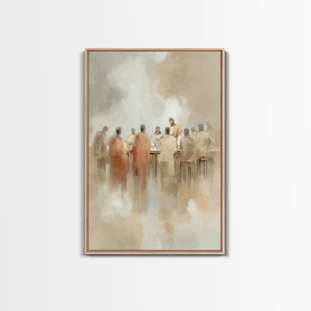 Heavenly Supper – Framed Canvas Print – Christian Wall Art – Jesus Painting – Christian Art Canvas – Christmas Art – Modern Christian Art