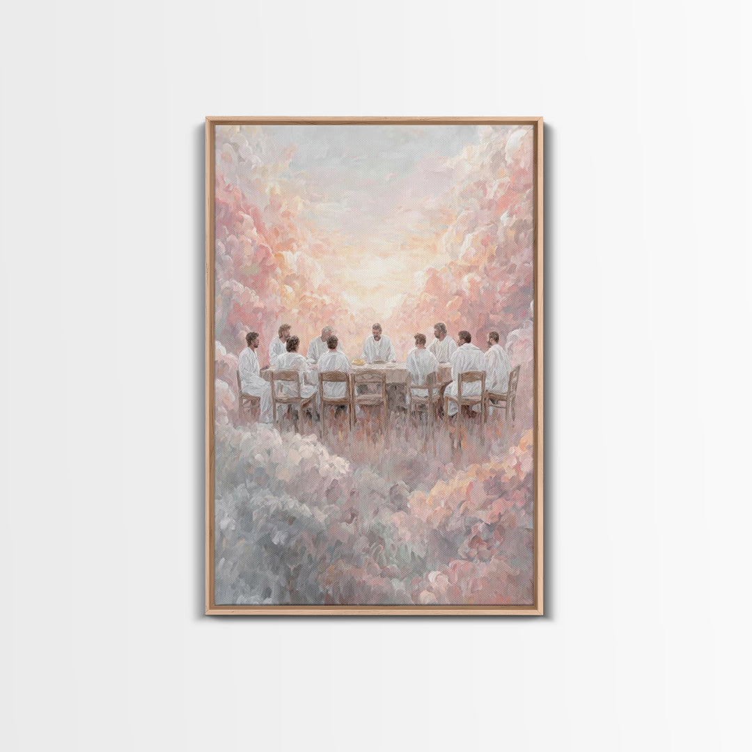 Cloud Communion – Framed Canvas Print – Christian Art Canvas – Jesus Painting – Christian Wall Art – Christmas Art – Vintage Christian Art