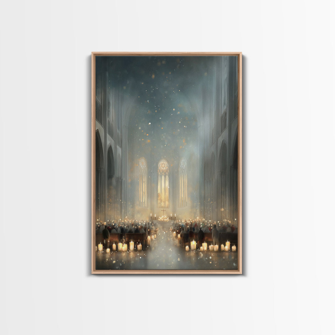 Sacred Illumination – Framed Canvas Print – Christian Art Canvas – Christmas Art – Christian Wall Art – White Christmas Art – Christian Chr
