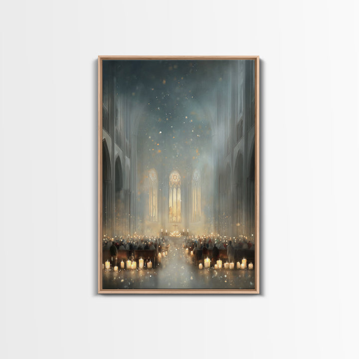 Sacred Illumination – Framed Canvas Print – Christian Art Canvas – Christmas Art – Christian Wall Art – White Christmas Art – Christian Chr