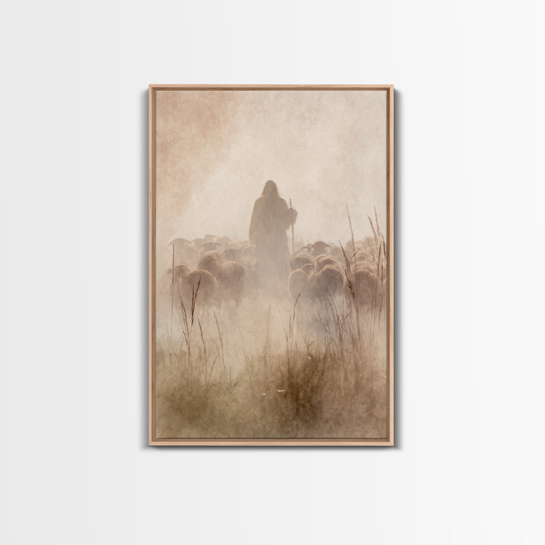 Quiet Flock | Framed Canvas Print | Subtle Christian Art | Christian Wall Art | Christian Art Canvas | Christian Painting | Christian Art G