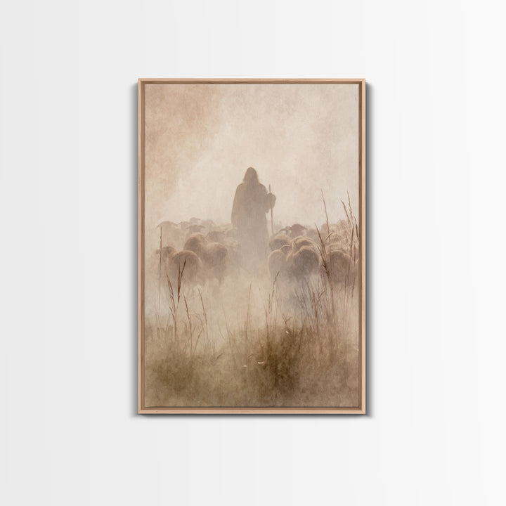 Quiet Flock | Framed Canvas Print | Subtle Christian Art | Christian Wall Art | Christian Art Canvas | Christian Painting | Christian Art G