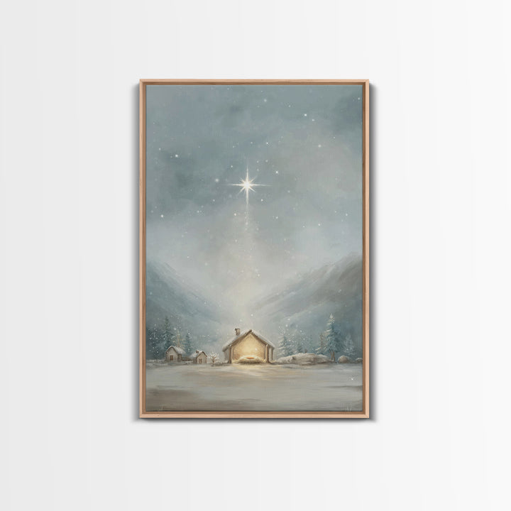 Radiant Cross | Framed Canvas Print | Christmas Art | Christian Christmas Art | Christian Wall Art | Framed Christmas Art | Christmas Art W