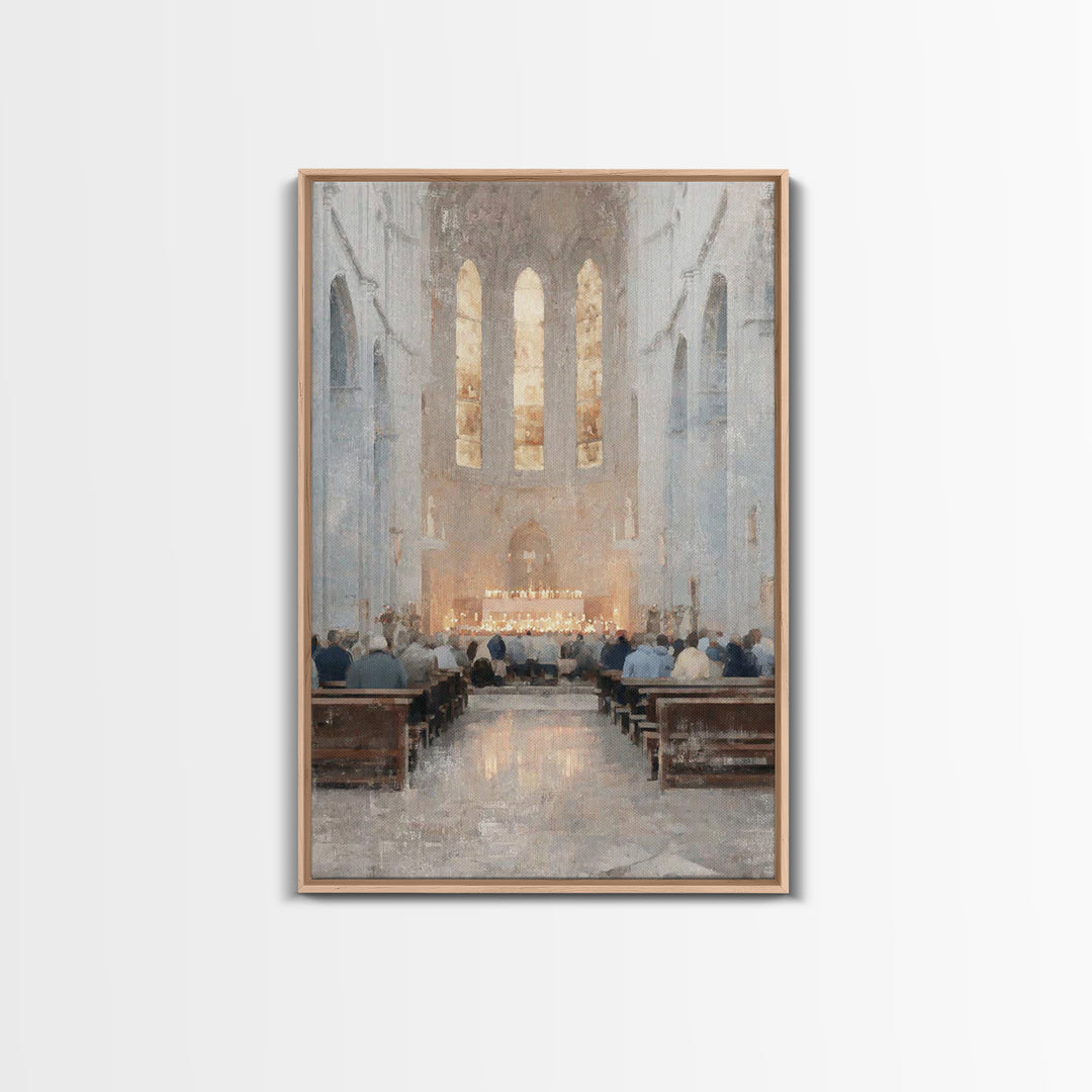 Heavenward Glow – Framed Canvas Print – Christian Wall Art – Christian Art Canvas – Vintage Christian Art – Christmas Art – Christian Chris