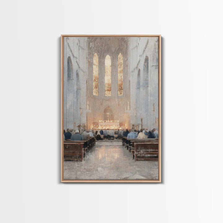 Heavenward Glow – Framed Canvas Print – Christian Wall Art – Christian Art Canvas – Vintage Christian Art – Christmas Art – Christian Chris