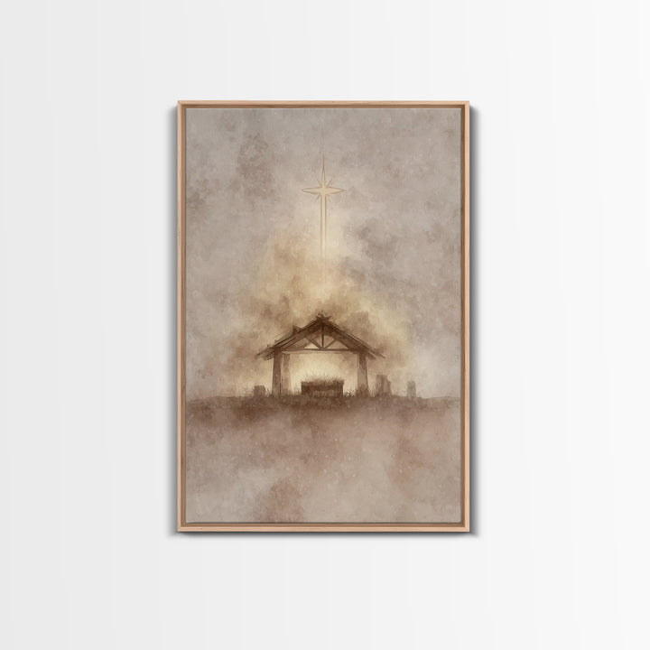 Holy Star | Framed Canvas Print | Christmas Wall Art | Christian Christmas Art | Christmas Art Prints | Christian Art Canvas | Modern Chris