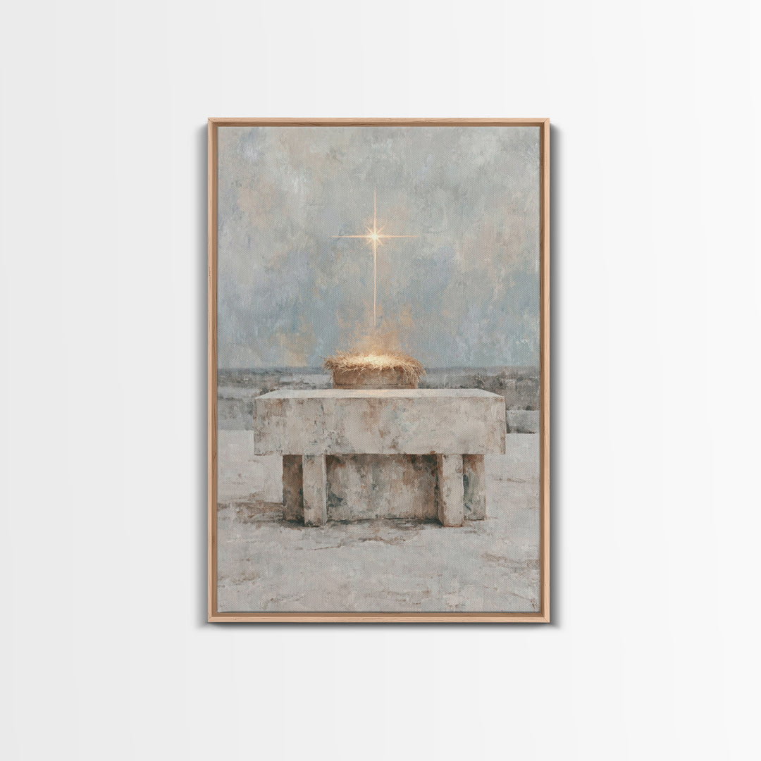 Star Of Holy Night – Framed Canvas Print – Christian Wall Art – Christian Art Canvas – Jesus Painting – Christian Christmas Art – Christian