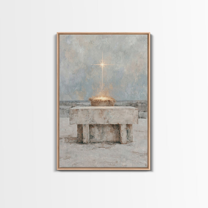 Star Of Holy Night – Framed Canvas Print – Christian Wall Art – Christian Art Canvas – Jesus Painting – Christian Christmas Art – Christian