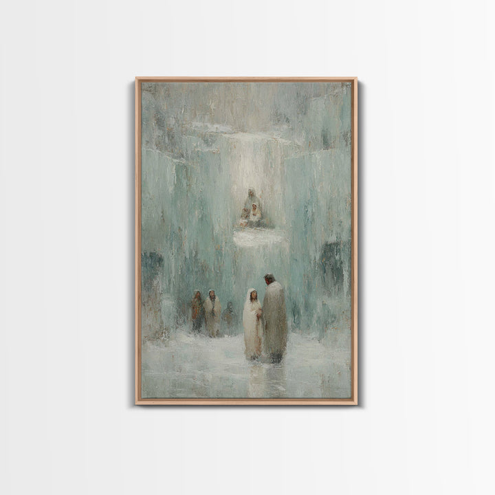 Glory In The Frost – Framed Canvas Print – Christian Art – Christian Wall Art – Jesus Painting – Christian Art Canvas – Christian Christmas