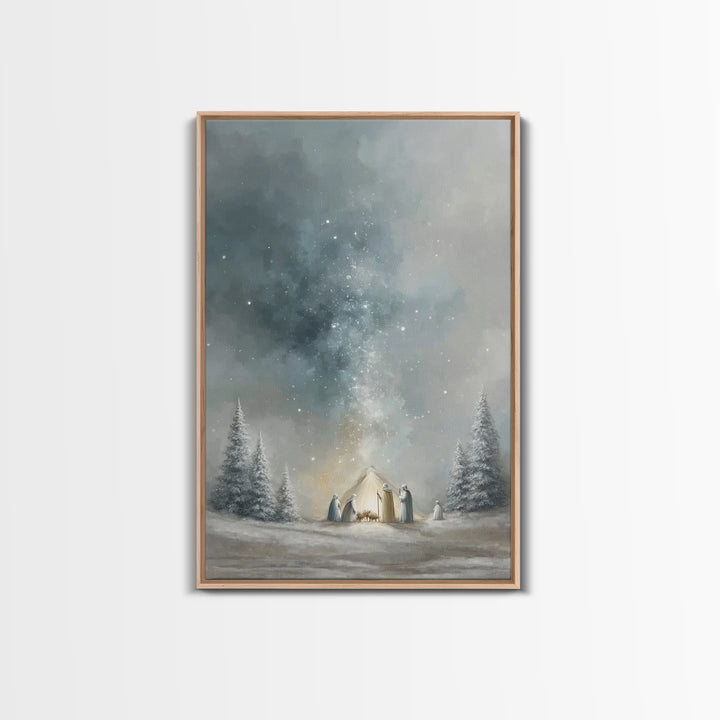 Guiding Star Arrival – Framed Canvas Print – Christian Wall Art – Jesus Painting – Christian Christmas Art – Christian Art Canvas – Christi