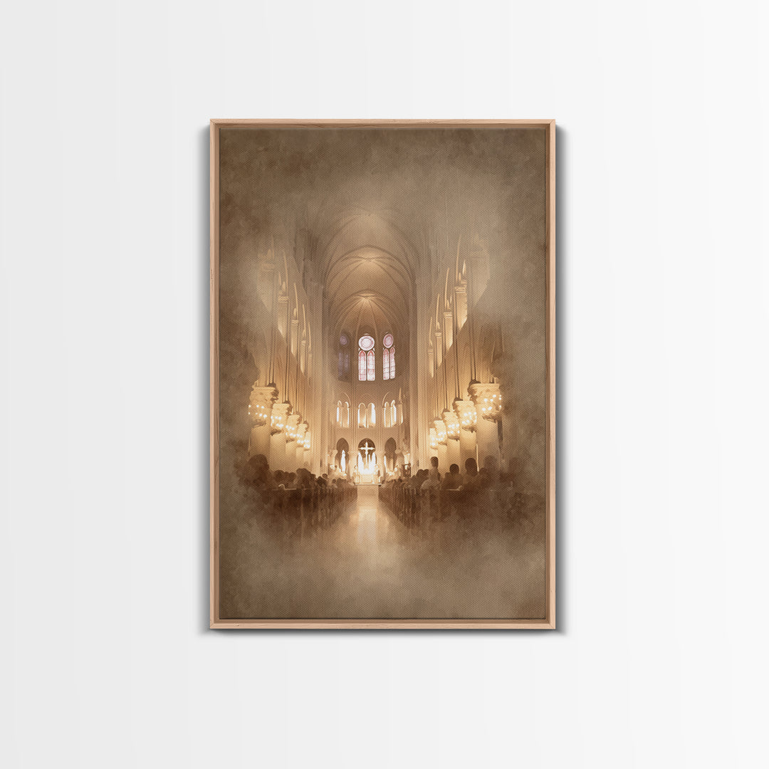 Sanctuary Light – Framed Canvas Print – Christian Wall Art – Christian Art Canvas – Jesus Painting – Christmas Art Prints