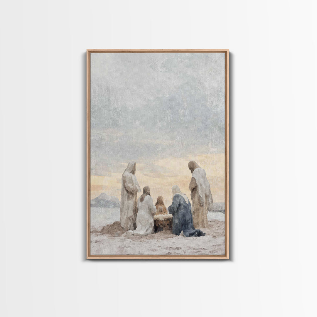 Dawn Of Adoration – Framed Canvas Print – Christian Art Canvas – Christian Art – Jesus Painting – Christian Christmas Art – Christian Wall