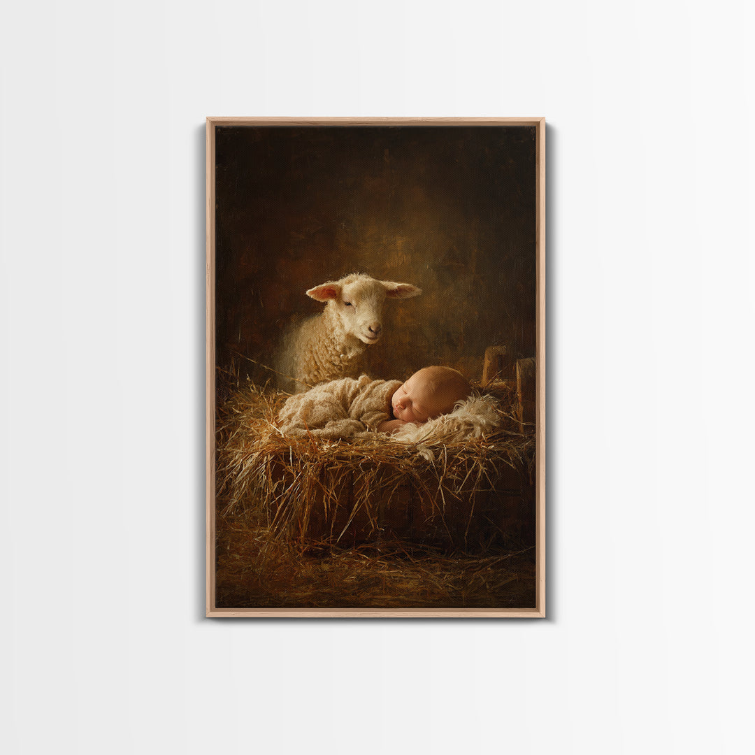 Silent Night Watch – Framed Canvas Print – Christian Christmas Art – Christian Art Canvas – Jesus Painting – Christian Decor For Home – Chr