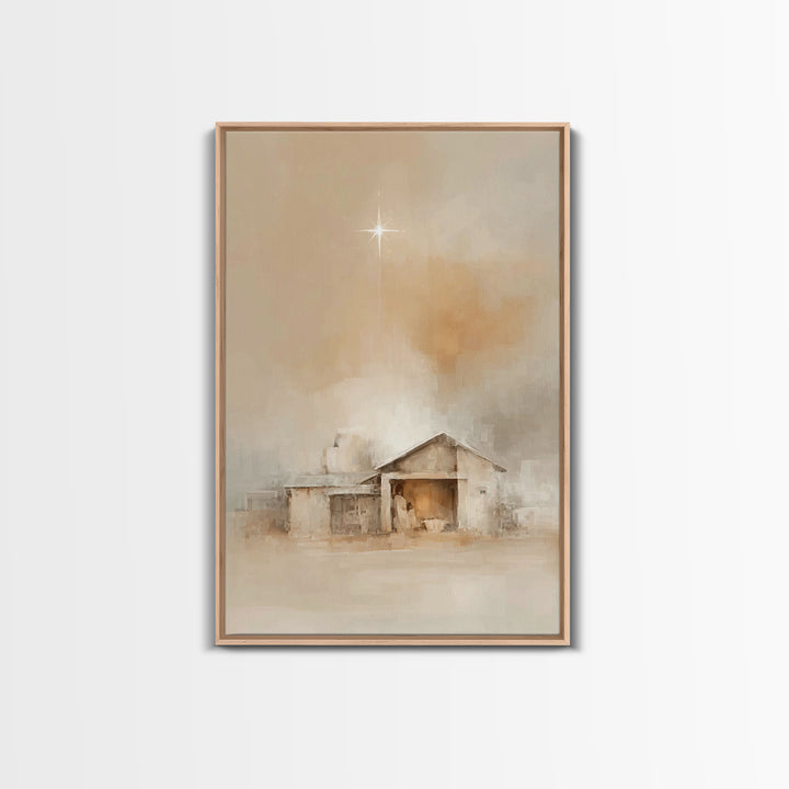 Bethlehem Quiet Light – Framed Canvas Print – Christian Wall Art – Christmas Canvas Wall Art – Christian Art Work – Jesus Christmas Art – C