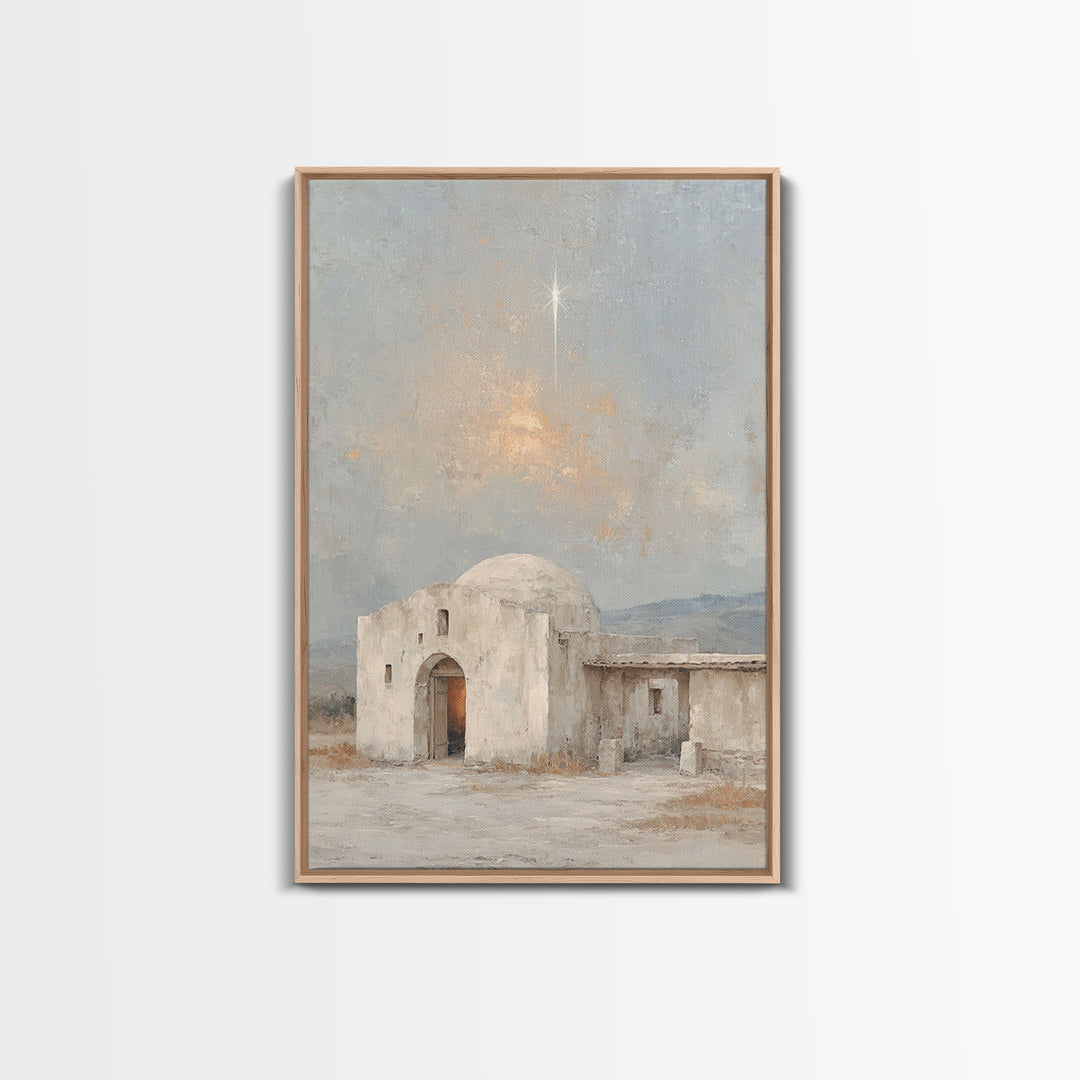 Star Over Bethlehem – Framed Canvas Print – Christmas Wall Art – Christian Art Canvas – Christian Christmas Art – Framed Christian Art – Ch