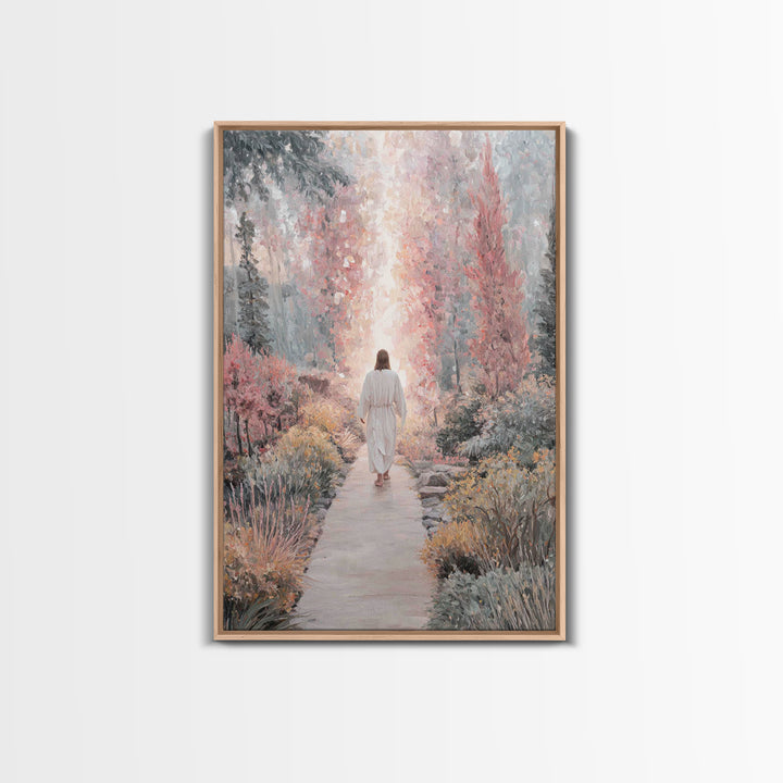 Garden Of Light – Framed Canvas Print – Christian Wall Art – Jesus Painting – Modern Christian Art – Christian Art Canvas – Christian Art G