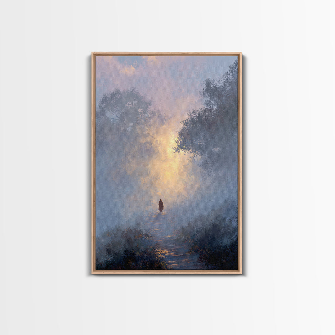 Dawn Path Wonder – Framed Canvas Print – Christian Wall Art – Christian Art Print – Modern Christian Painting – Jesus Canvas Art – Christia