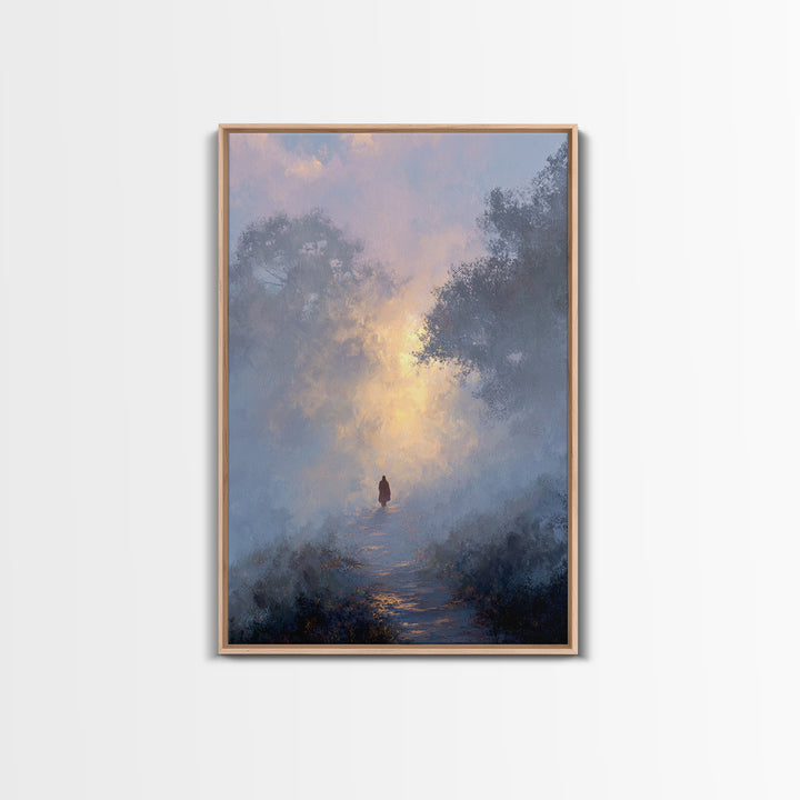 Dawn Path Wonder – Framed Canvas Print – Christian Wall Art – Christian Art Print – Modern Christian Painting – Jesus Canvas Art – Christia