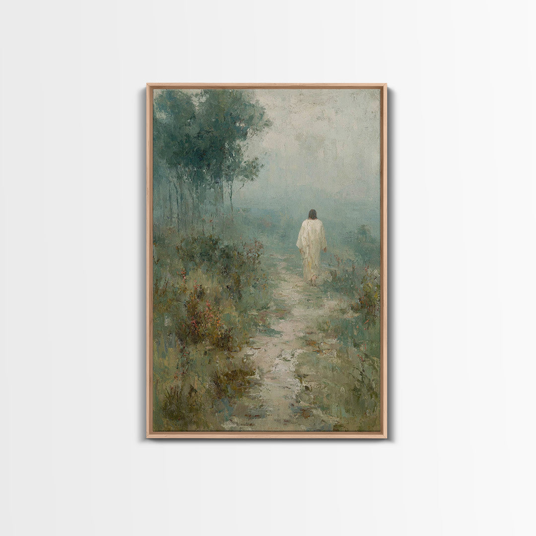 Hillside Morning Peace – Framed Canvas Print – Christian Art Canvas – Jesus Painting – Christian Wall Art – Subtle Christian Paintings – Ch