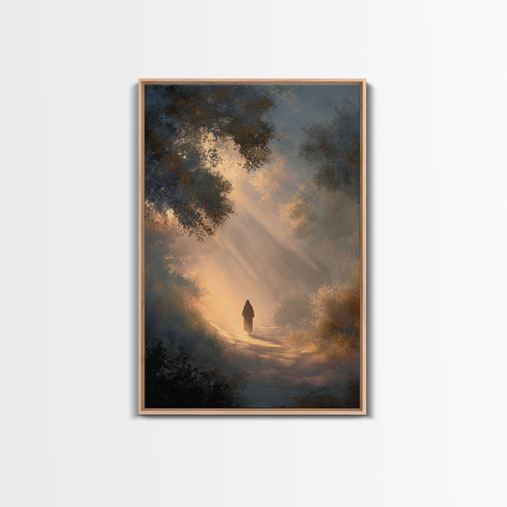 Path Of Light – Framed Canvas Print – Christian Wall Art – Jesus Painting – Christian Art Canvas – Christian Gift