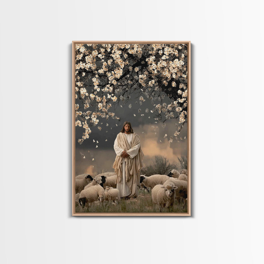 Blossoms Of Mercy – Framed Canvas Print – Christian Wall Art – Jesus Painting – Christian Art Canvas – Christian Gift Ideas