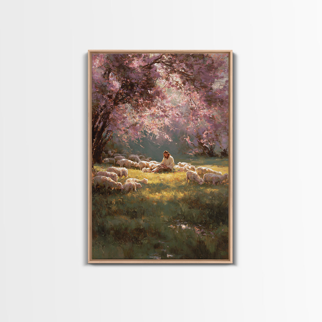 Garden Prayer – Framed Canvas Print – Christian Wall Art – Christian Art Canvas – Jesus Painting – Large Christian Art