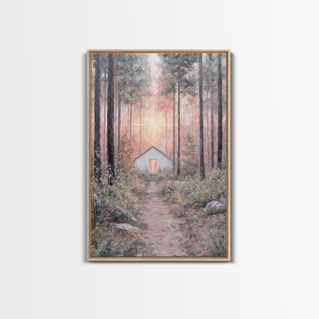 The Forest Chapel – Framed Canvas Print – Christian Wall Art – Christian Art Canvas – Subtle Christian Art – Christian Decor – Christmas Ar