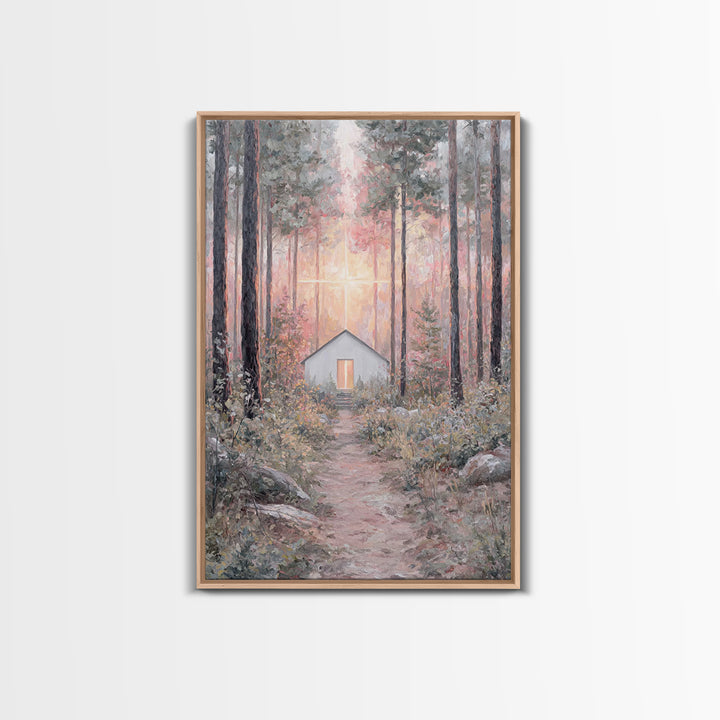 The Forest Chapel – Framed Canvas Print – Christian Wall Art – Christian Art Canvas – Subtle Christian Art – Christian Decor – Christmas Ar